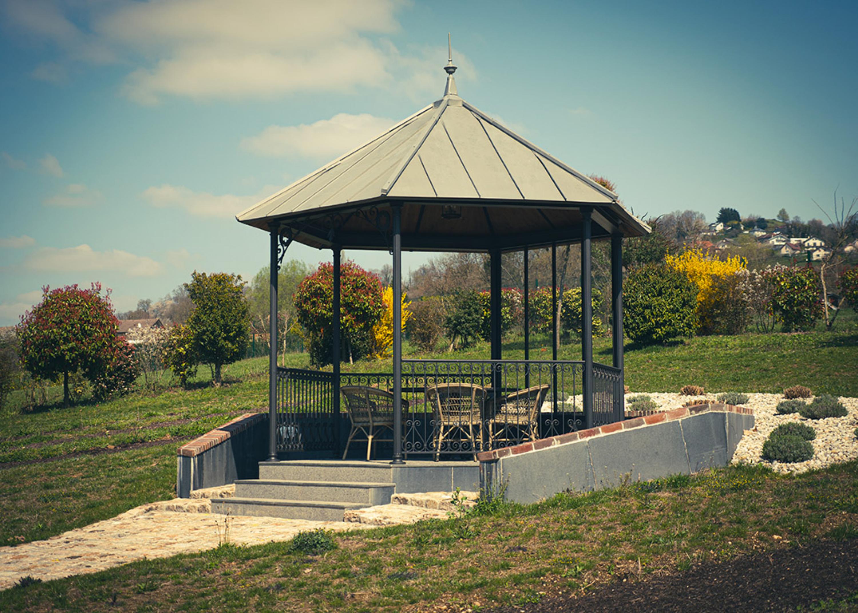 kiosque, métal, fer forgé